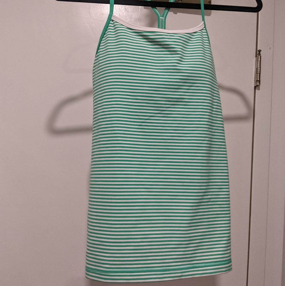 Lululemon power y tank size 8 green stripe